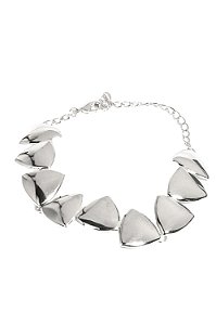 Pulseira Triângulo Invertido com Banho em Ródio Branco