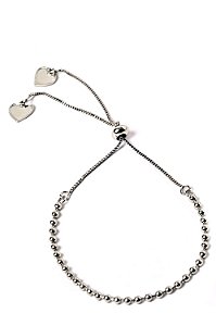 Pulseira Feminina Mini Esferas Banhada em Ródio Branco