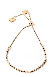 Pulseira Feminina Mini Esferas Banhada a Ouro