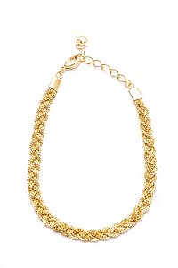 Pulseira Trançada Veneziana com Banho em Our