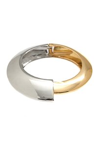 Bracelete Atitude com Banho Dois Banhos | Ouro 18k e Ródio Branco
