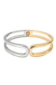 Bracelete Caminho com Dois Banhos | Ouro 18k e Ródio Branco