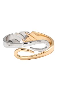 Bracelete Expressão com Dois Banhos | Ouro 18k e Ródio Branco