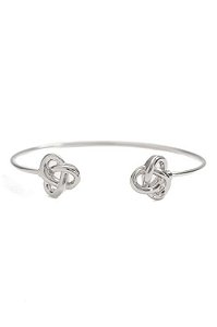 Bracelete Dois Nó com Banho em Ródio Branco