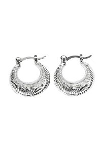 Argola Bru com Banho em Ródio Branco