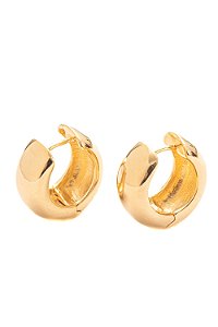 Brinco Argola Tubo Redonda com Banho em Ouro