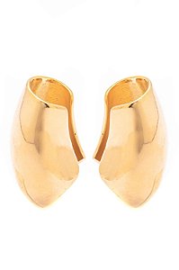 Brinco Duplo Gladiador Liso com Banho em Ouro