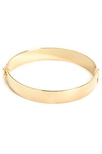 Bracelete Feminino Grosso Banhado a Ouro | Liso