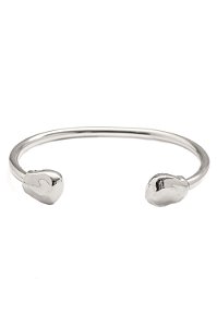 Bracelete Detalhe Organic Liso com Banho em Ródio Branco
