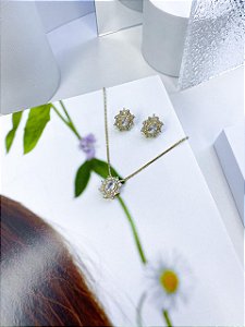 CONJUNTO OVAL NIB GOLD LIDY