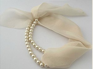 COLAR PEROLA LENÇO GOLD