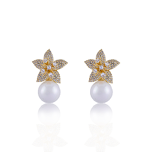 BRINCO FLOR GOLD PEROLA PAOLA