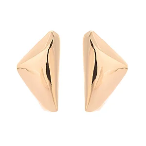 Brinco Geométrico Triangular Reto Alongado Dourado