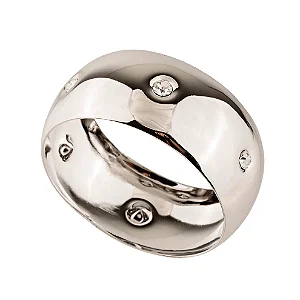 Pulseira Maxi Bracelete com Strass Prateado