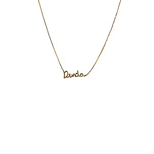 Colar Escrita Dinda Dourado