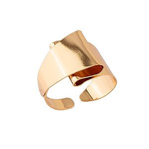 Anel Regulável Liso Dobra Dourado
