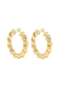 Argola M Torcida com Banho em Ouro 18k