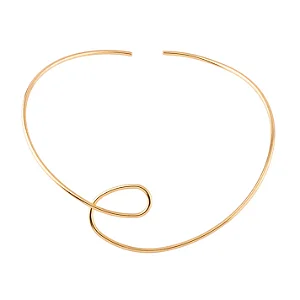 Colar Aro Enrolado Liso Orgânico Dourado