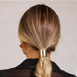 Amarrador de Cabelo com Peça Envolvente Lisa Dourado