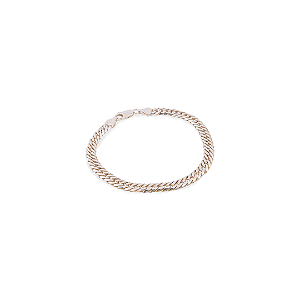 PULSEIRA PRATA MASCULINA ELOS DUPLOS 6MM