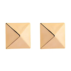 Brinco Maxi Quadrado Alto Dourado