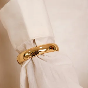 Pulseira Bracelete Clássico Liso Dourado