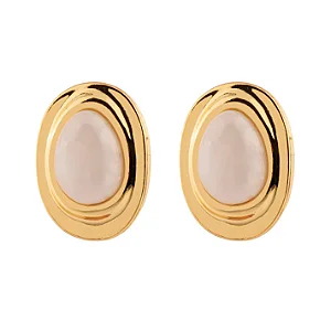 brinco oval madreperola gold