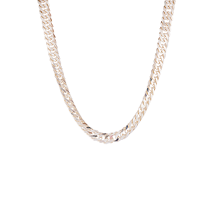 CORRENTE MASCULINA PRATA ELOS DUPLOS