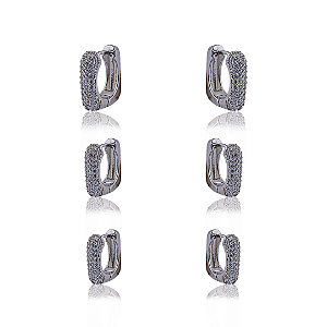 TRIO DE ARGOLAS CRAVEJADAS