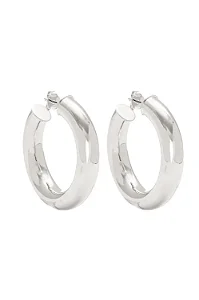 Argola M Tubo com Banho em Ródio Branco