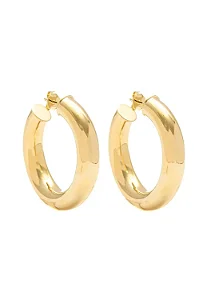 Argola M Tubo com Banho em Ouro 18k