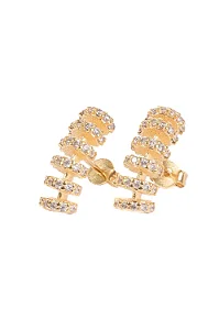 Brinco Minimalista Cravejado com Banho em Ouro 18k