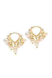 Argola de Pérolas Barroca com Banho em Ouro 18k