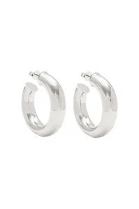 Argola P Tubo com Banho em Ródio Branco