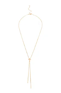 Colar Gravatinha Minimalista Cravejado com Banho em Ouro 18k