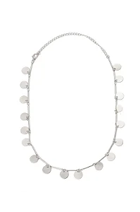 Choker Medalhas Grande com Banho em Ródio Branco