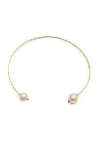 Colar Aro Duas Pérolas com Banho em Ouro 18k