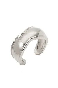 Anel Voltas Conecta de Regulagem com Banho em Ródio Branco