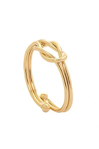 Anel Regulável Nó Duplo com Banho em Ouro 18k