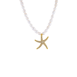 COLAR PEROLA ESTRELA