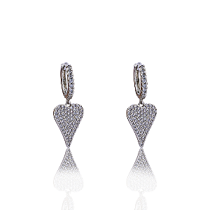 ARGOLA CORAÇÃO CRAVEJADO