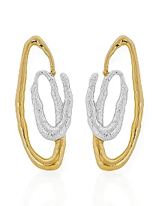 Brinco Martelado Vazado Mix Banho