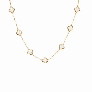 COLAR TREVO BRANCO GOLD