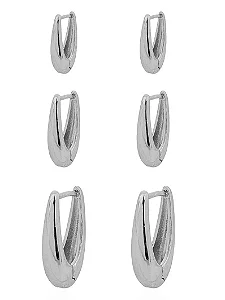 Trio de Brinco Argolas Orgânicas