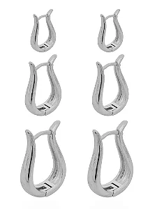 Trio de Brinco argolas Modernas