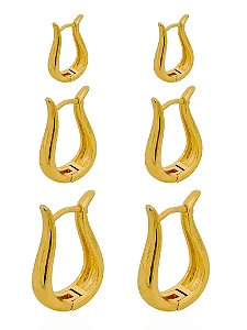Trio de Brinco argolas Modernas