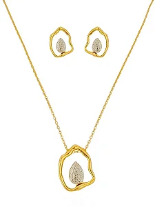 Conjunto Colar e Brinco Mix Banho Organico