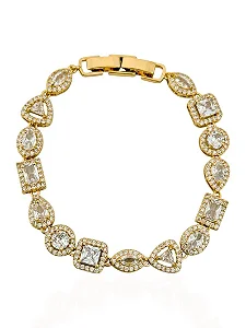 Pulseira Formas de Zircônia Com Borda Cravejada