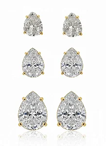 Trio de Brinco Gota Cristal