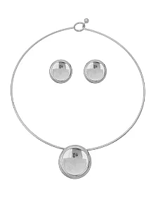 Conjunto Choker Aro e Brinco Botton Liso
